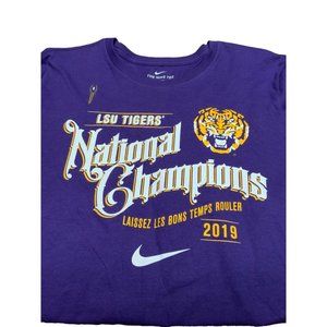 2019 NIKE LSU Tiger T-shirt CFP NCAA NATIONAL CHAMPION Joe Burrow Size Large